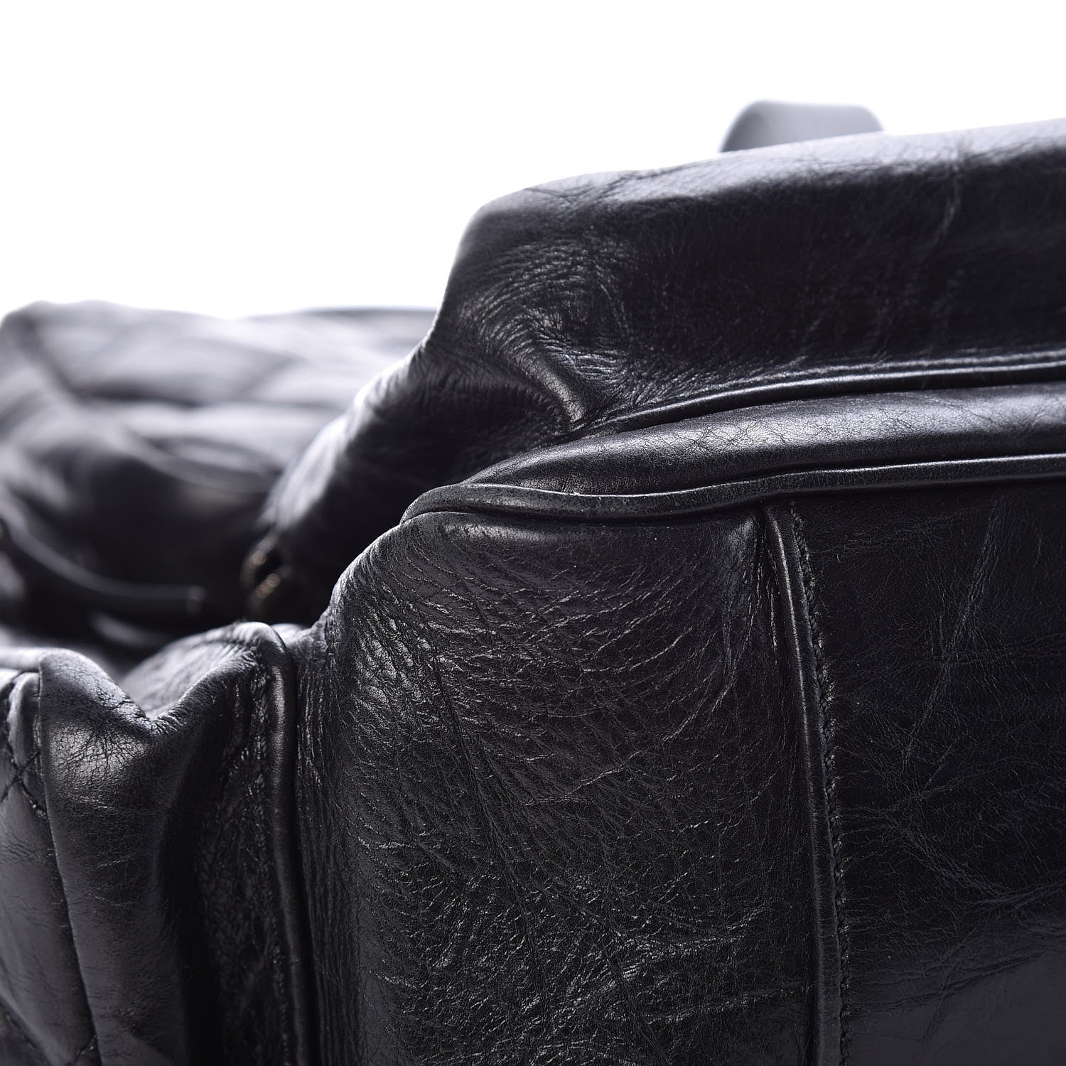 Chanel Aged Calfskin Quilted Large Casual Rock Backpack Black 11 of 14