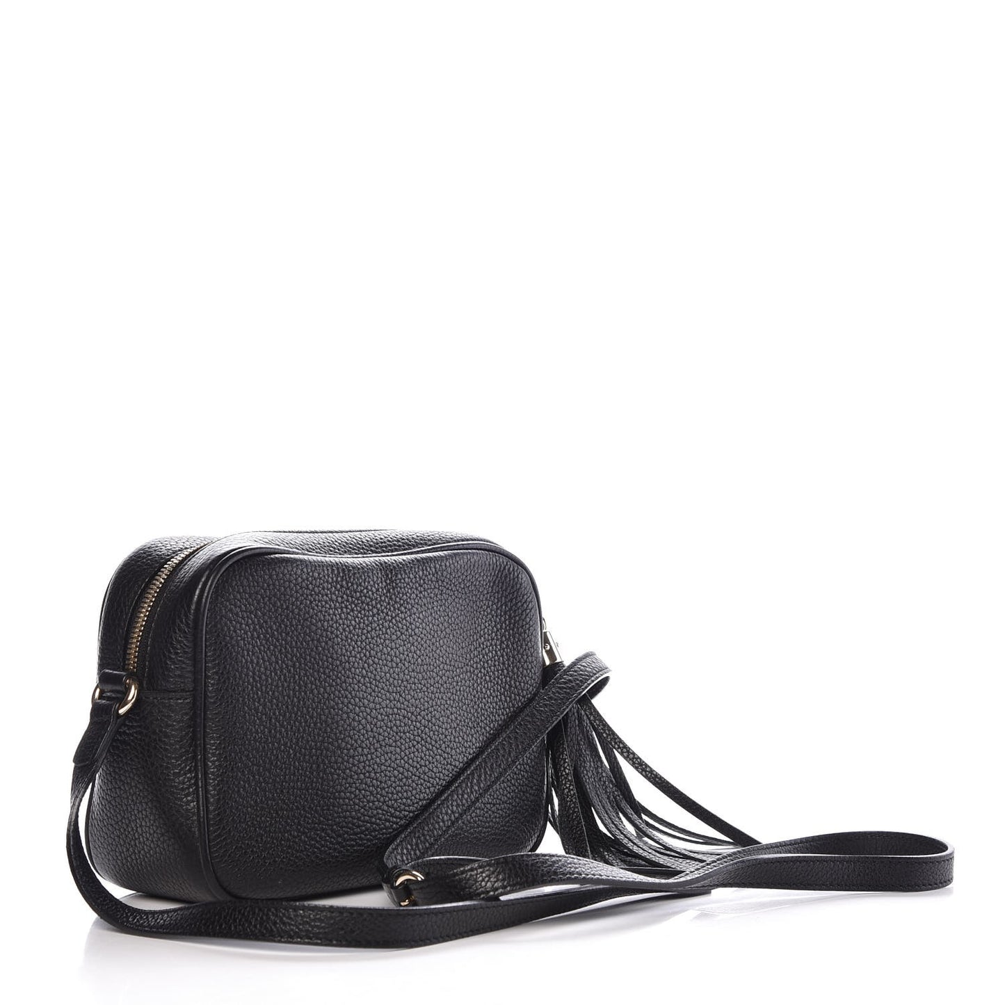 Pebbled Calfskin Small Soho Disco Bag Black