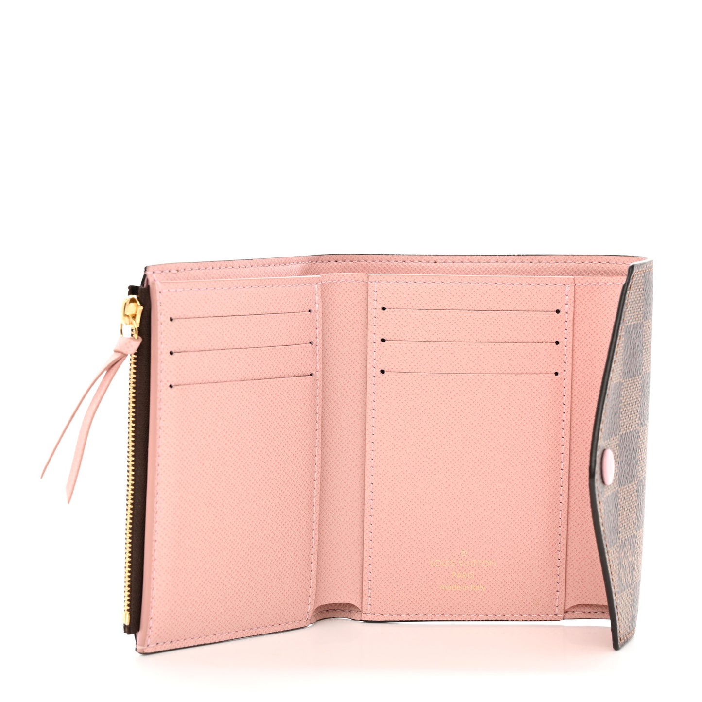 Damier Ebene Victorine Wallet Rose Ballerine