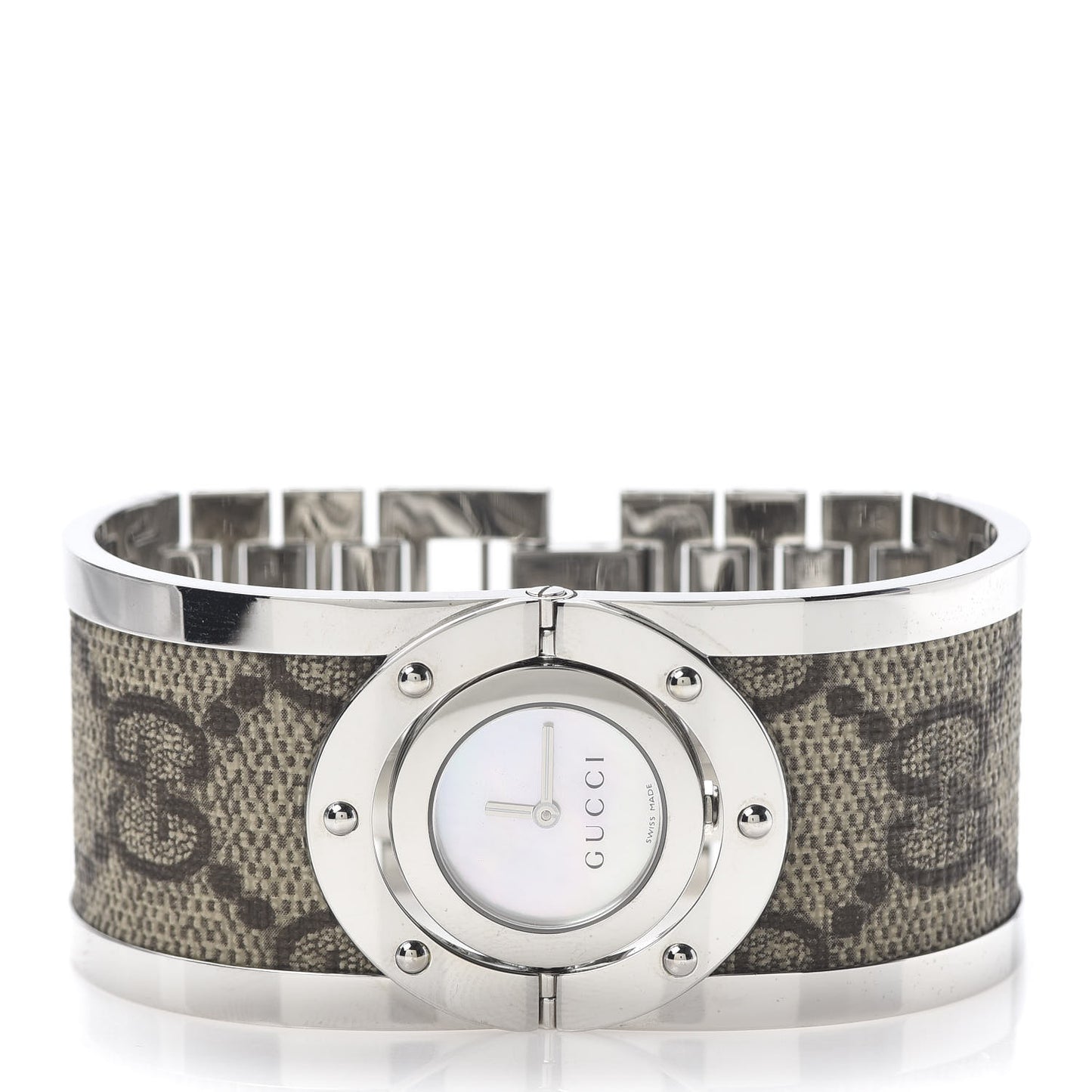 Stainless Steel Canvas Mother of Pearl 33mm Twirl Monogram Quartz Watch