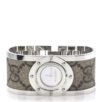 Gucci Stainless Steel Canvas Mother of Pearl 33mm Twirl Monogram Quartz Watch 3 of 8