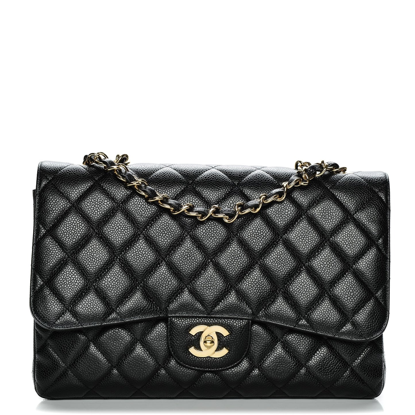 Caviar Quilted Jumbo Single Flap Black