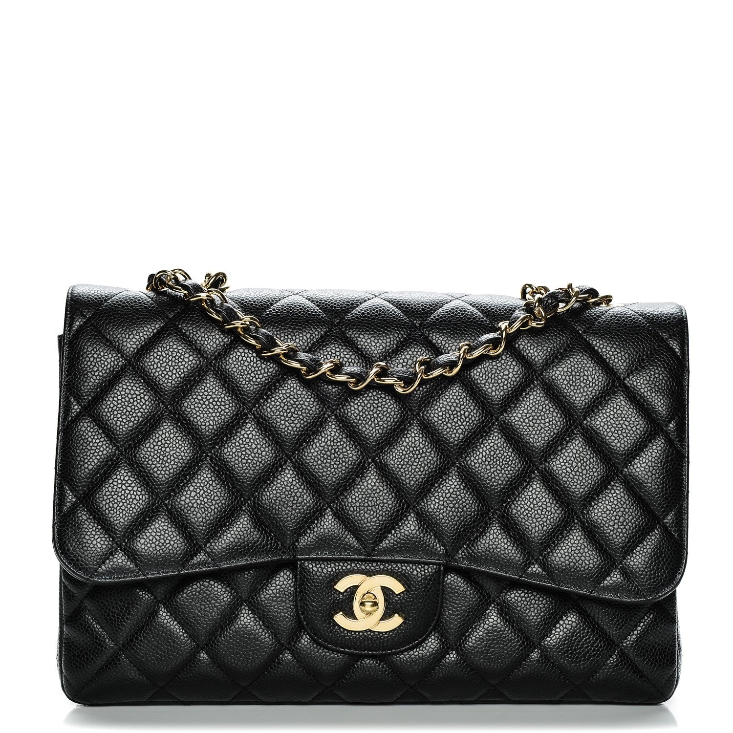 Chanel Caviar Quilted Jumbo Single Flap Black 1 of 6