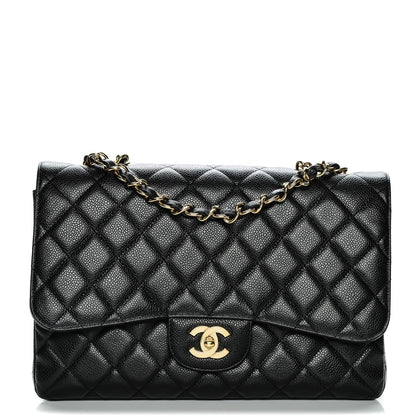 Chanel Caviar Quilted Jumbo Single Flap Black 1 of 6
