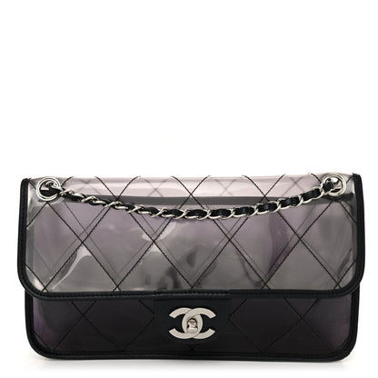Chanel Vinyl Quilted Degrade Jumbo Single Flap Black 1 of 12
