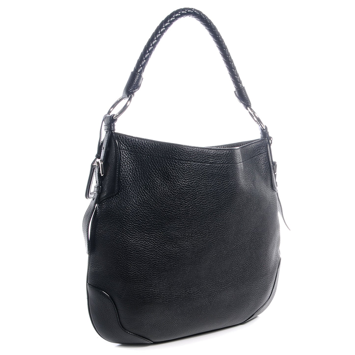 Vitello Daino Braided Hobo Nero Black