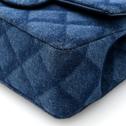 Chanel Printed Denim Quilted Mini Rectangular Flap Dark Blue 10 of 10