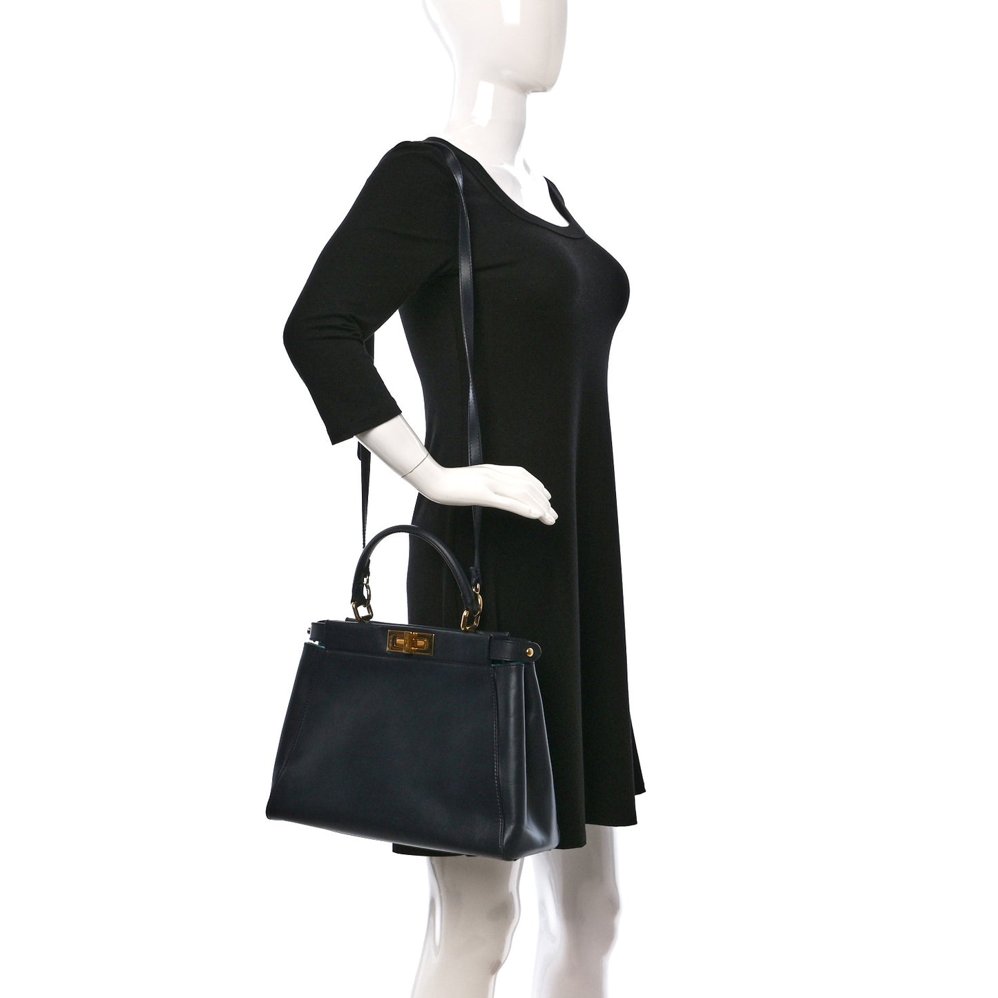 Vitello Morgan Shiny Nappa Medium Peekaboo Iconic Satchel Lavagna Lago