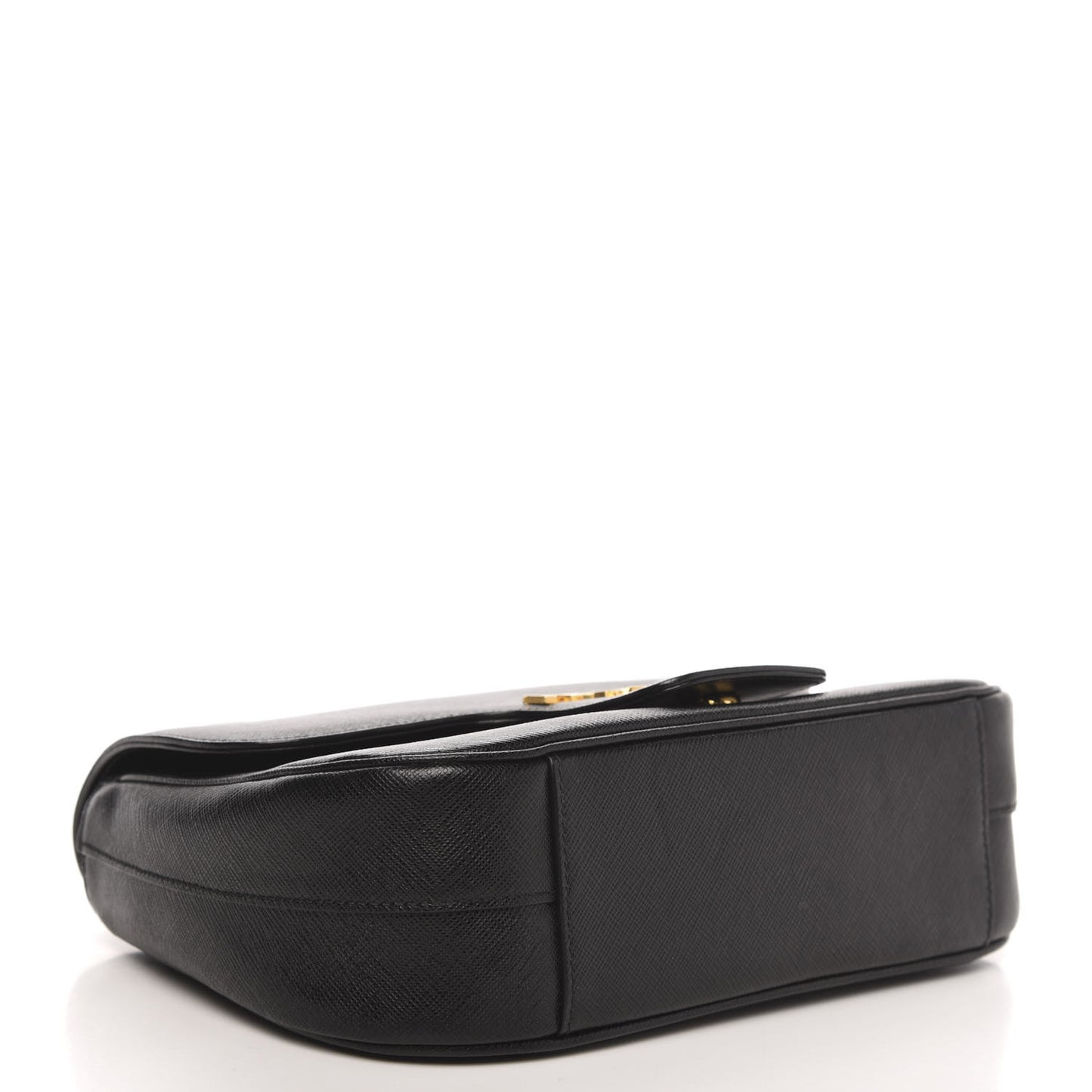 Saffiano Flap Shoulder Bag Black