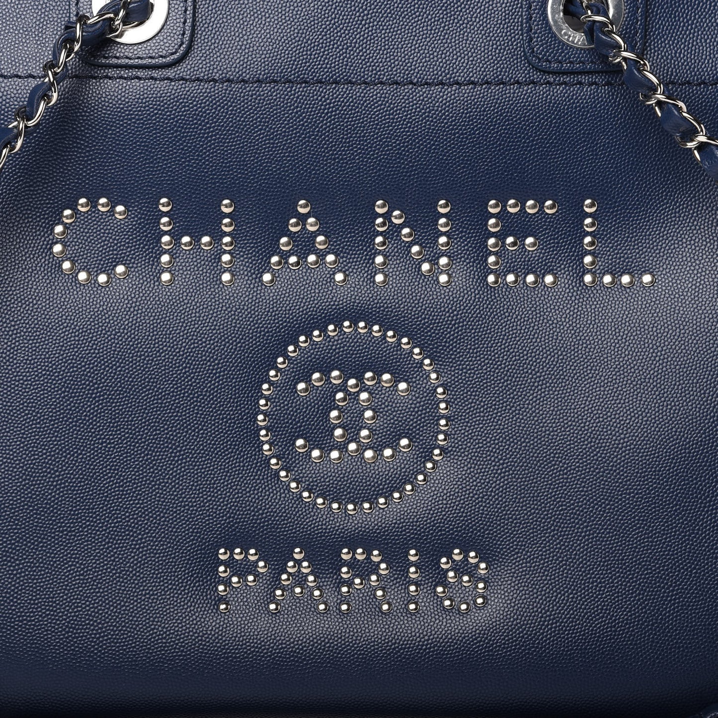 Caviar Small Studded Deauville Tote Navy