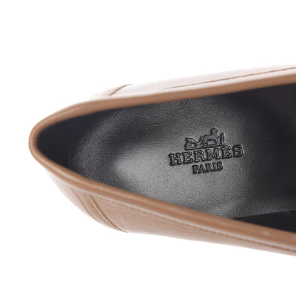 Hermes Goatskin Womens Paris Loafers 36.5 Etoupe 9 of 12
