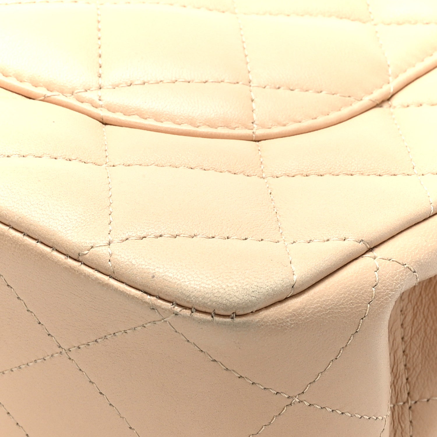 Chanel Lambskin Quilted Jumbo Single Flap Beige Clair 11 of 13