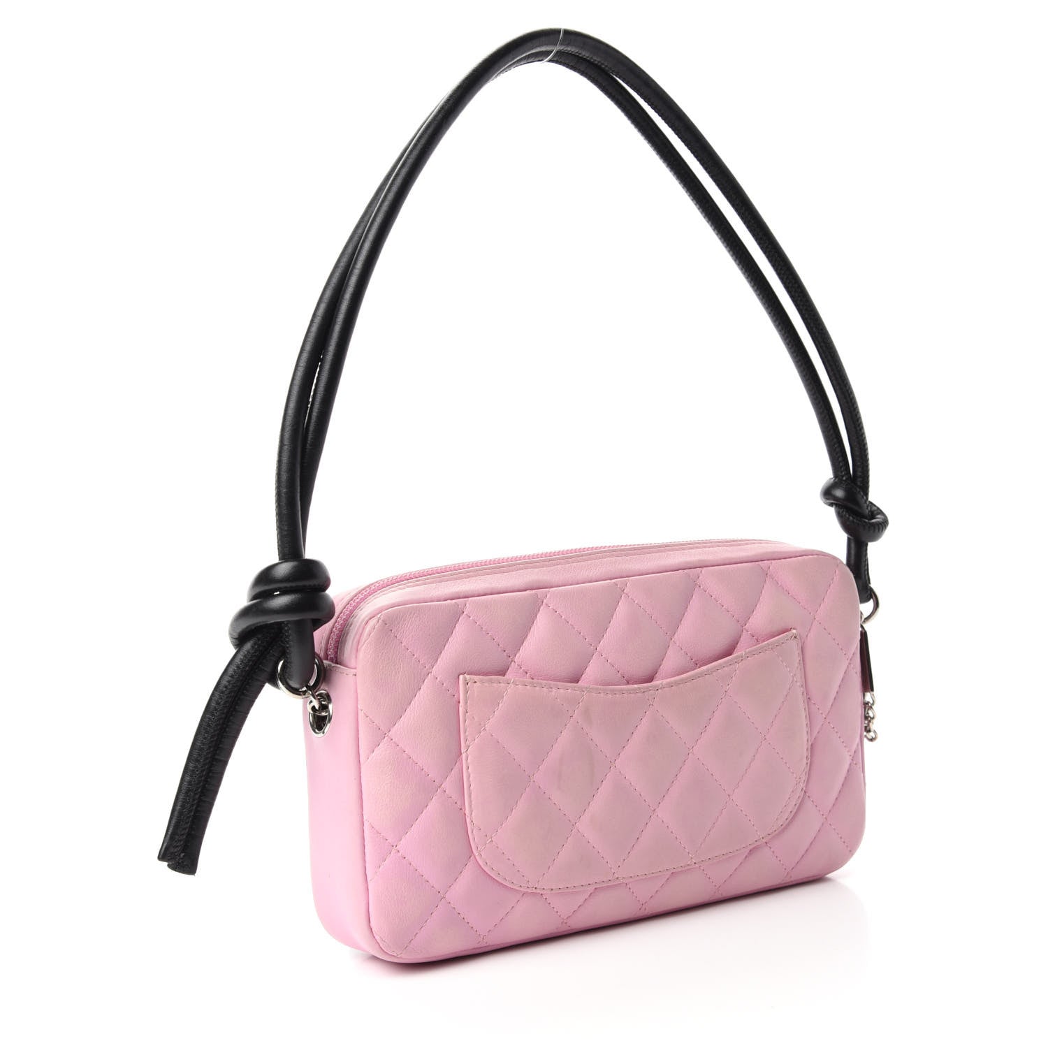Chanel Calfskin Quilted Cambon Pochette Pink Black 3 of 12