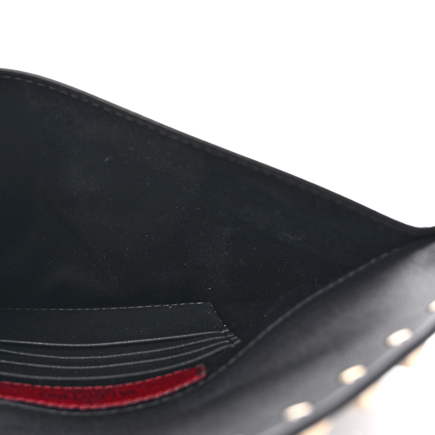 Valentino Garavani Vitello Medium Rockstud Envelope Flat Wristlet Pouch Black 5 of 7