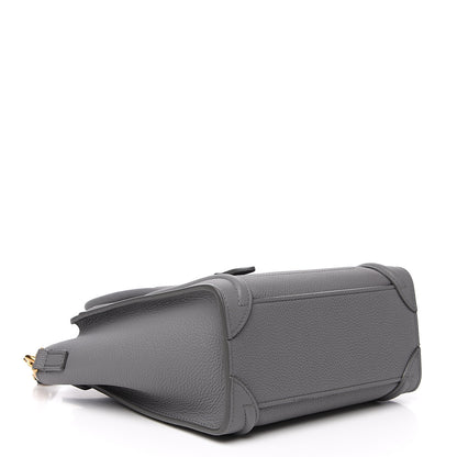 Celine Drummed Calfskin Nano Luggage Kohl 3 of 10