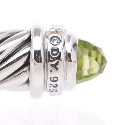 David Yurman Sterling Silver Diamond Peridot 5mm Cable Classics Bracelet 4 of 5