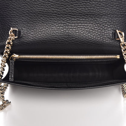 Gucci Dollar Calfskin Interlocking G Chain Wallet Black 5 of 8