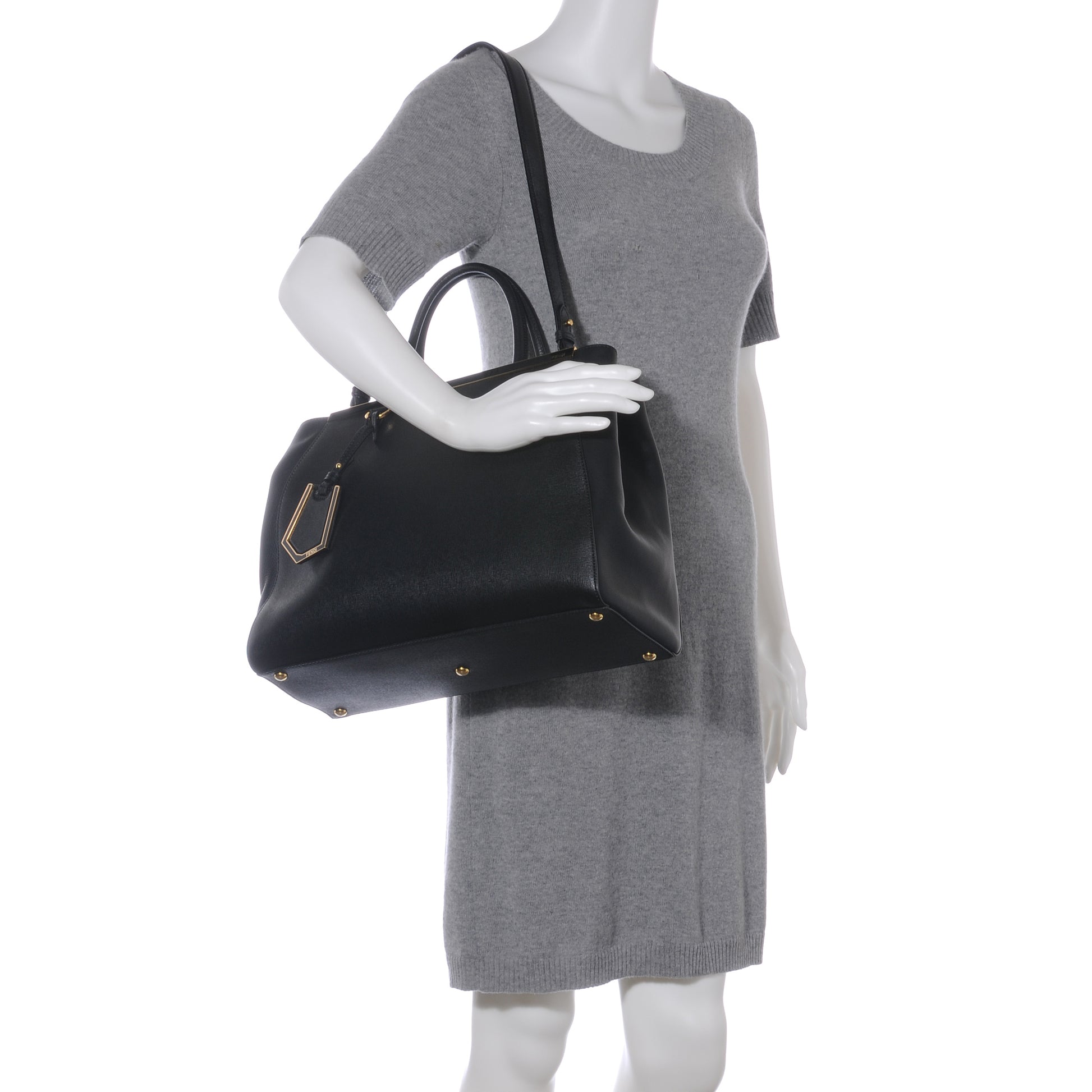Fendi Vitello Elite Regular 2Jours Tote Black 2 of 9