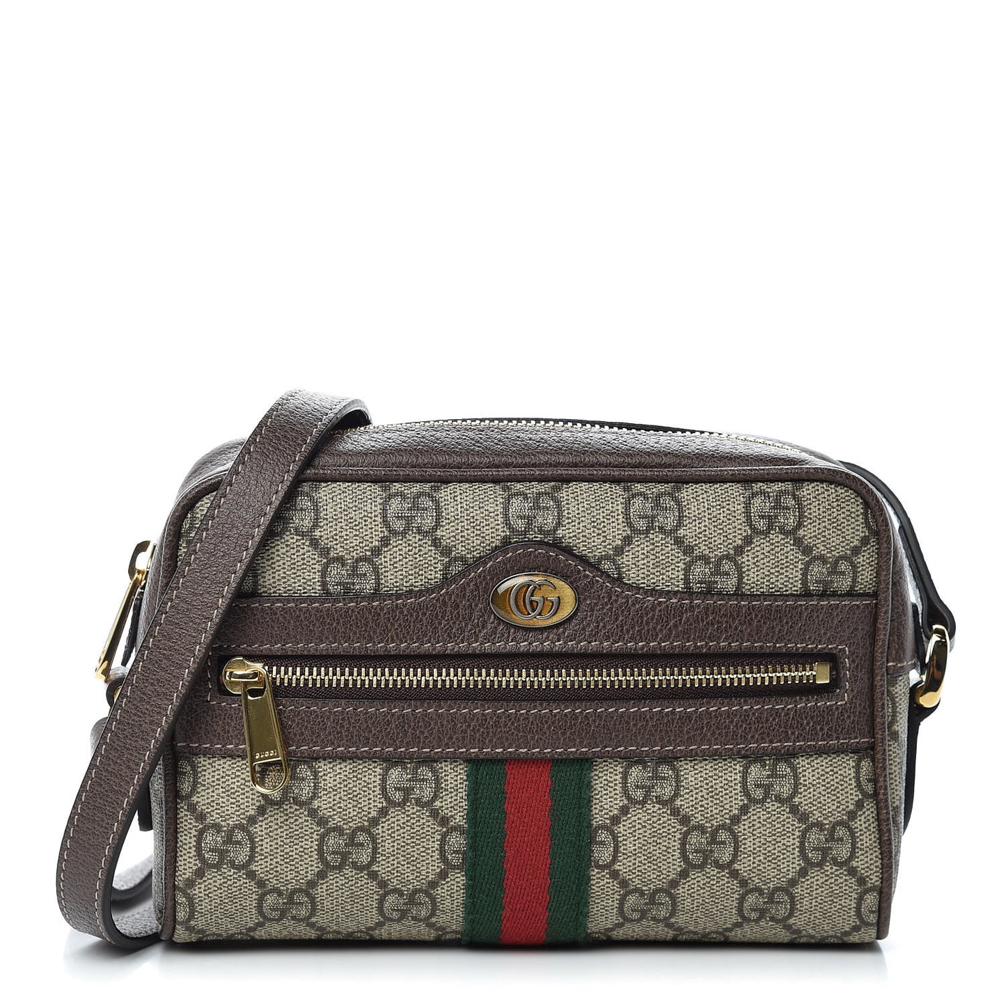 GG Supreme Monogram Web Mini Ophidia Shoulder Bag Brown