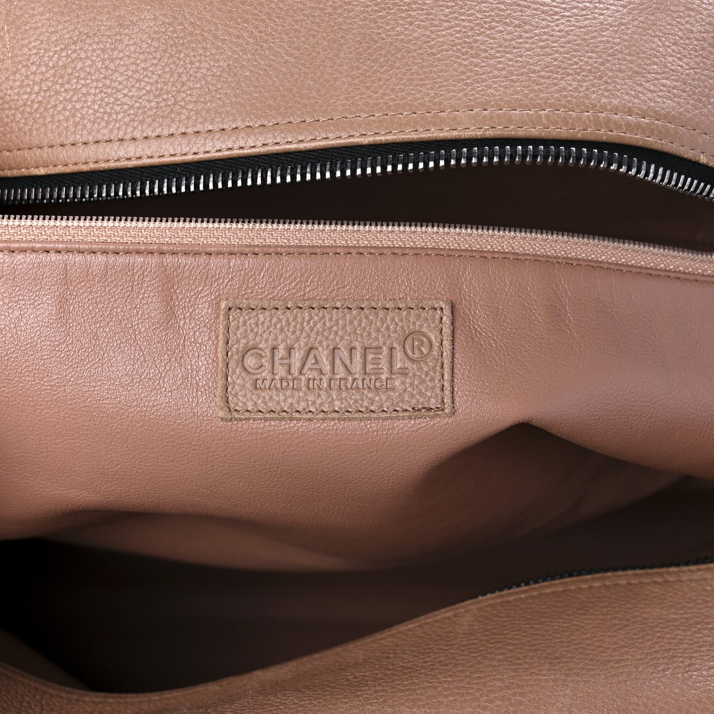 Caviar Patent Quilted Large Bowler Bag Beige Black