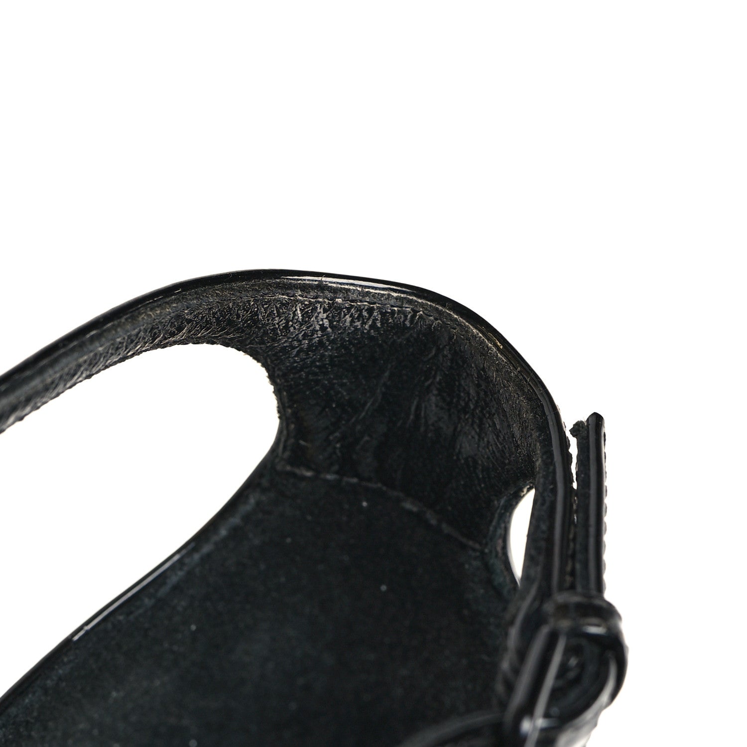 Saint Laurent Patent Calfskin Opyum 110 Sandals 39 Black Gold 9 of 9