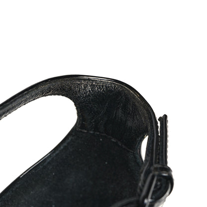 Saint Laurent Patent Calfskin Opyum 110 Sandals 39 Black Gold 9 of 9