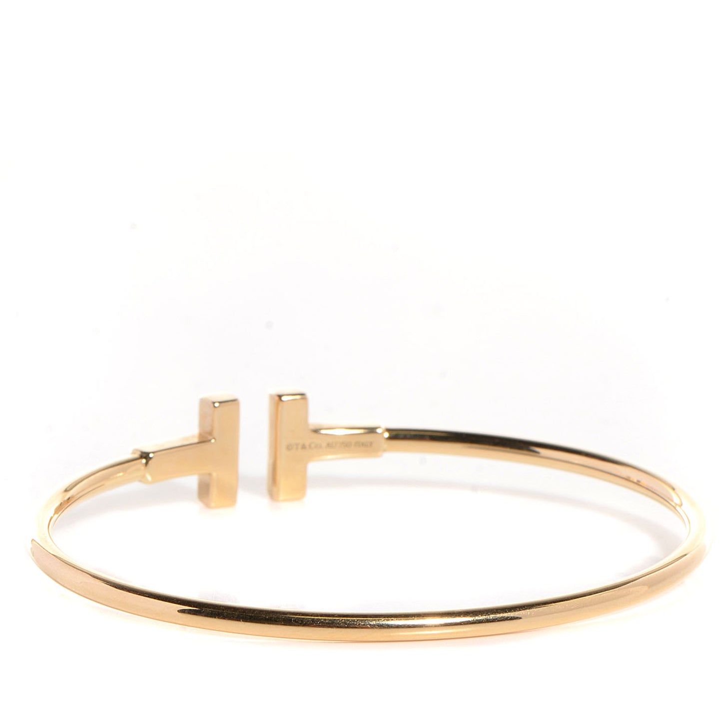 18K Yellow Gold Diamond T Wire Bracelet