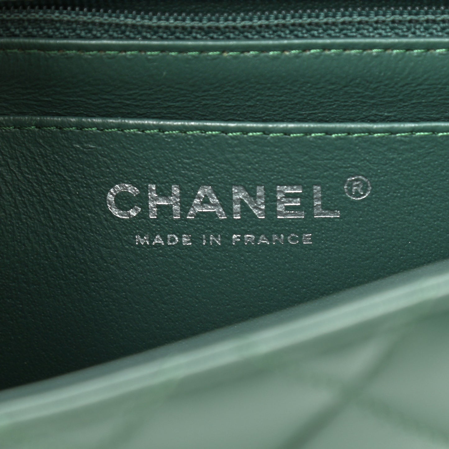 Lambskin Quilted Mini Square Flap Green