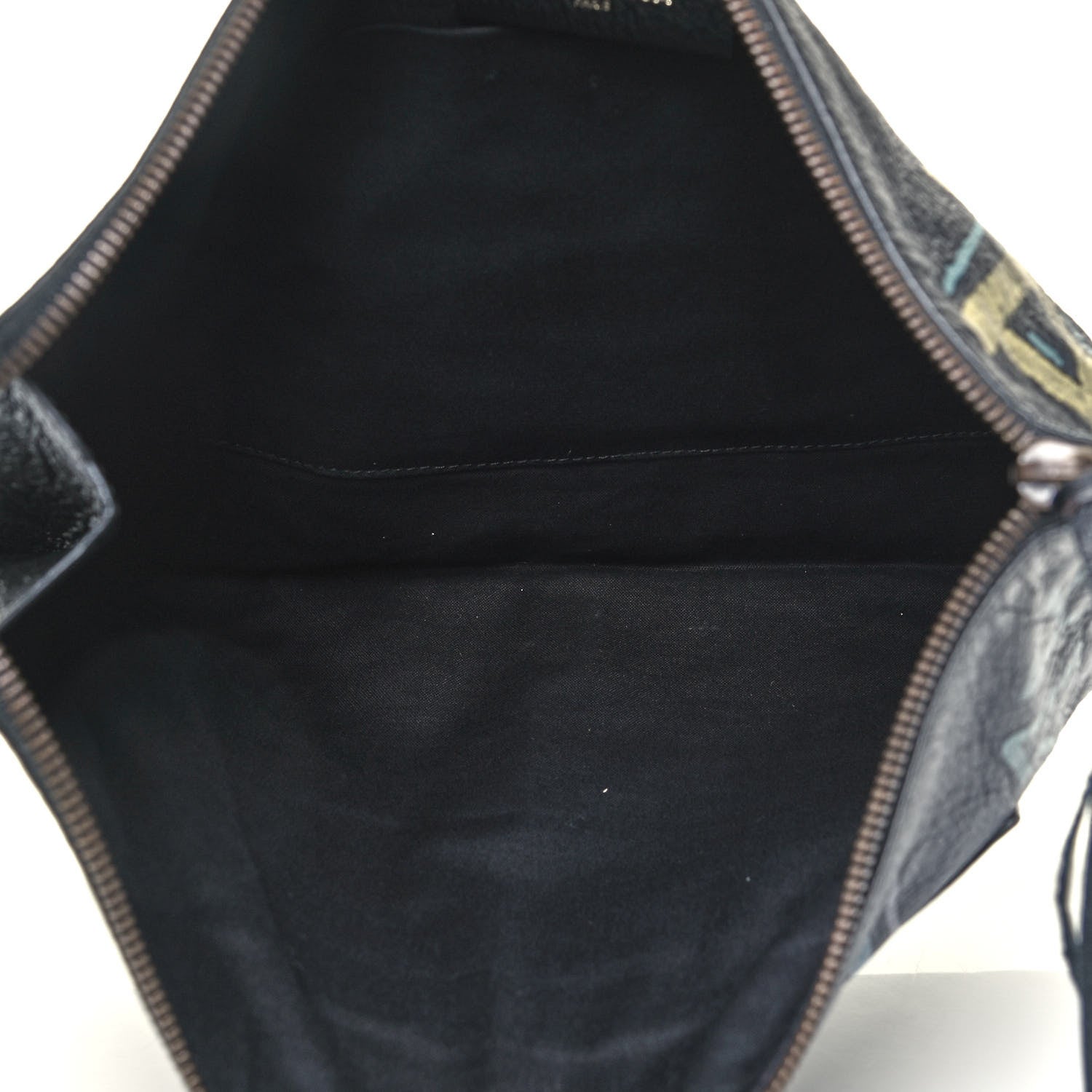 Balenciaga Agneau Classic Hardware Graffiti Small Pouch Black Multicolor 6 of 8