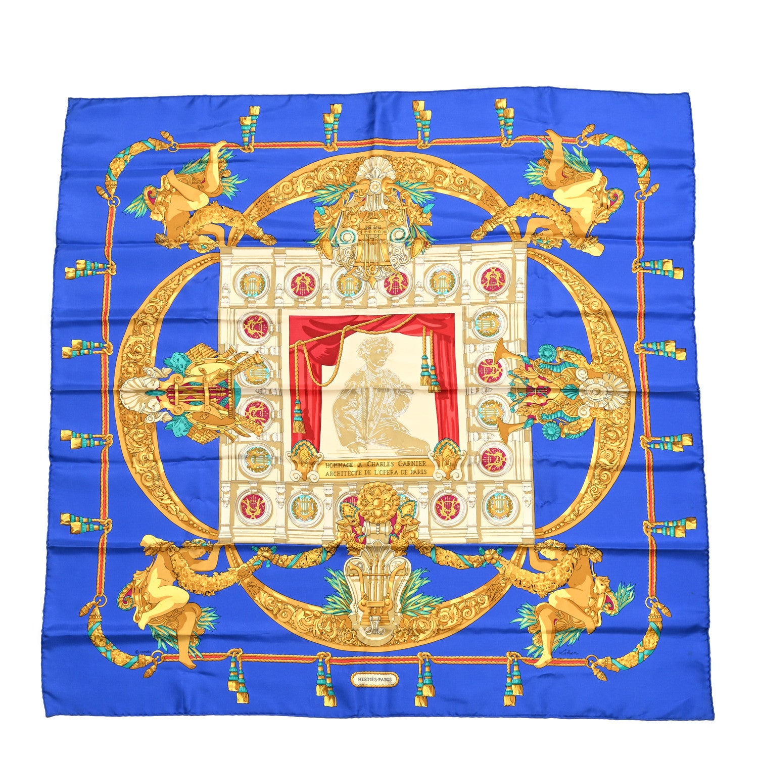 Hermes Silk Hommage A Charles Garnier Architecte De L'Opera De Paris Scarf 90 1 of 6