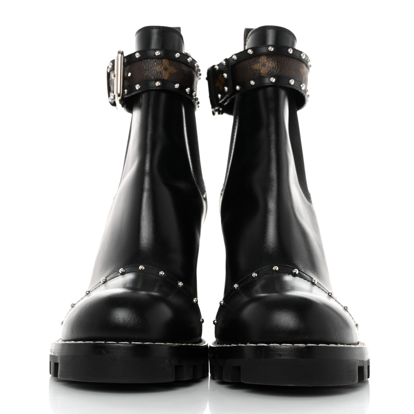 Calfskin Monogram Star Trail Chelsea Ankle Boots 41 Black