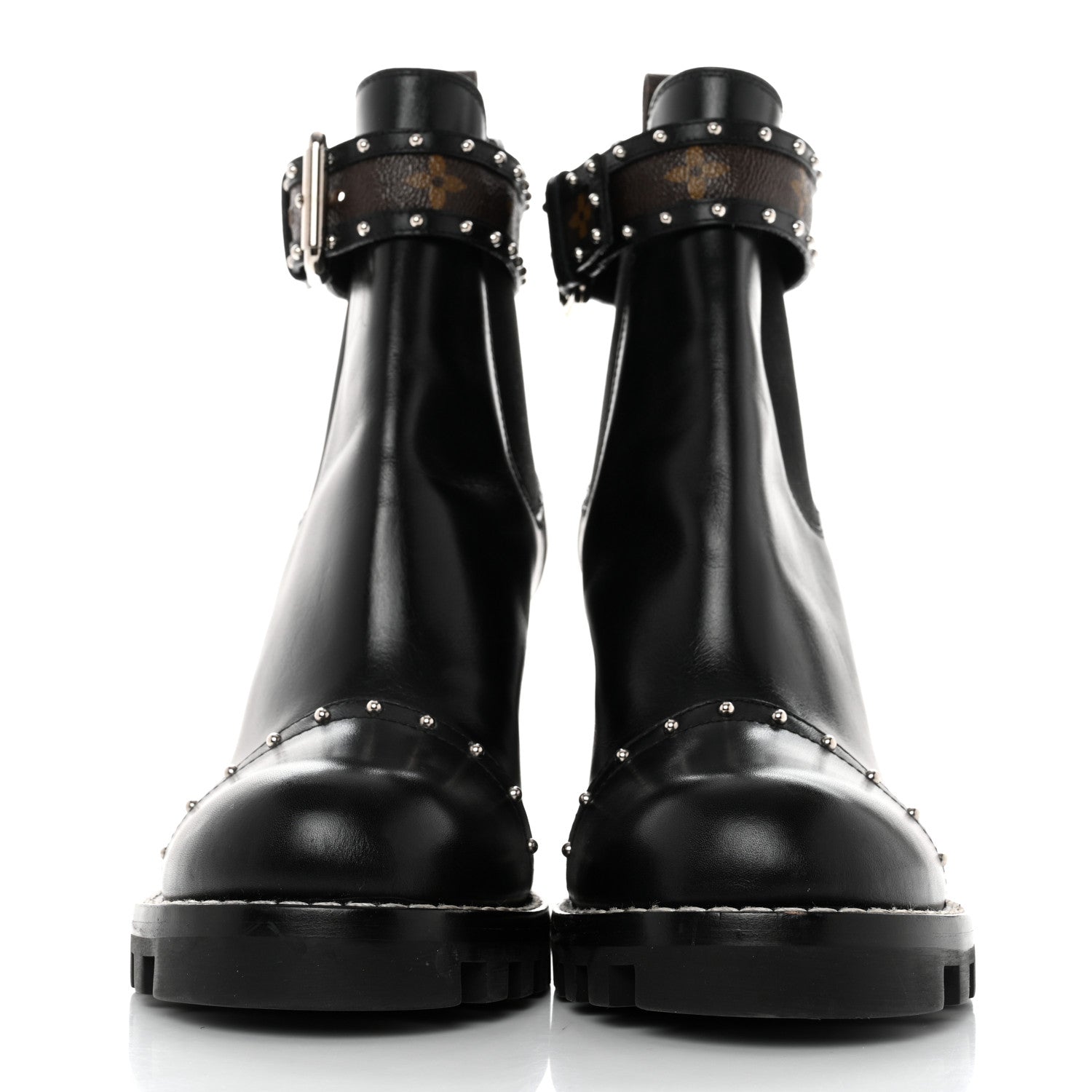 Louis Vuitton Calfskin Monogram Star Trail Chelsea Ankle Boots 41 Black 2 of 8
