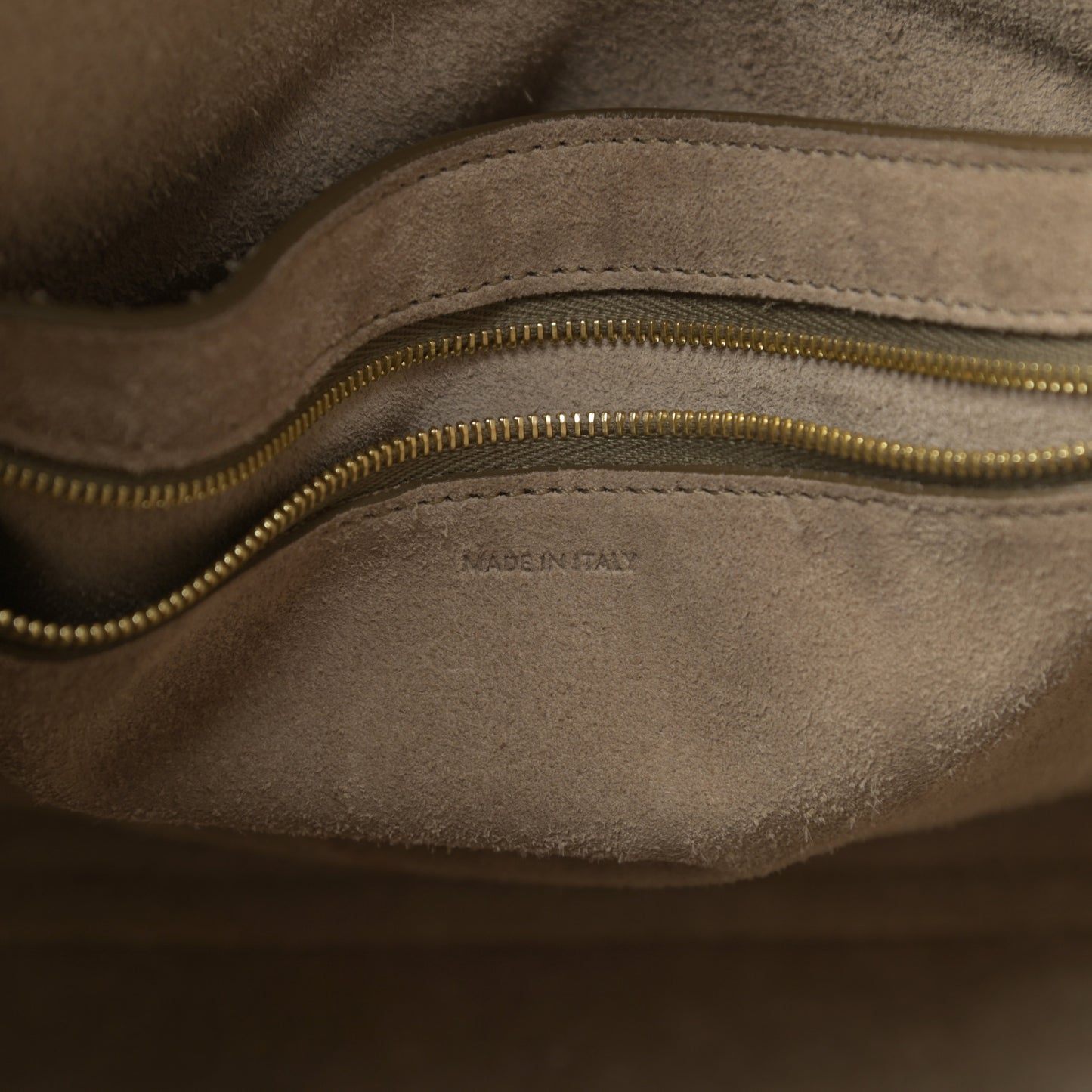 Soft Grained Calfskin Sangle Bucket Bag Taupe