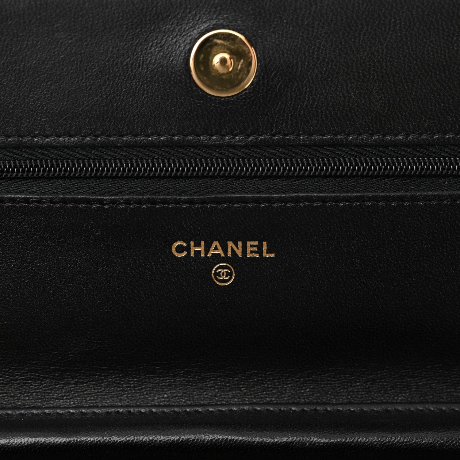 Chanel Lambskin Quilted Wallet On Chain WOC Black 6 of 12