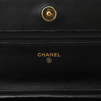 Chanel Lambskin Quilted Wallet On Chain WOC Black 6 of 12
