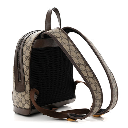 Gucci GG Supreme Monogram Calfskin Web Small Ophidia Day Backpack Beige Ebony New Acero 3 of 10