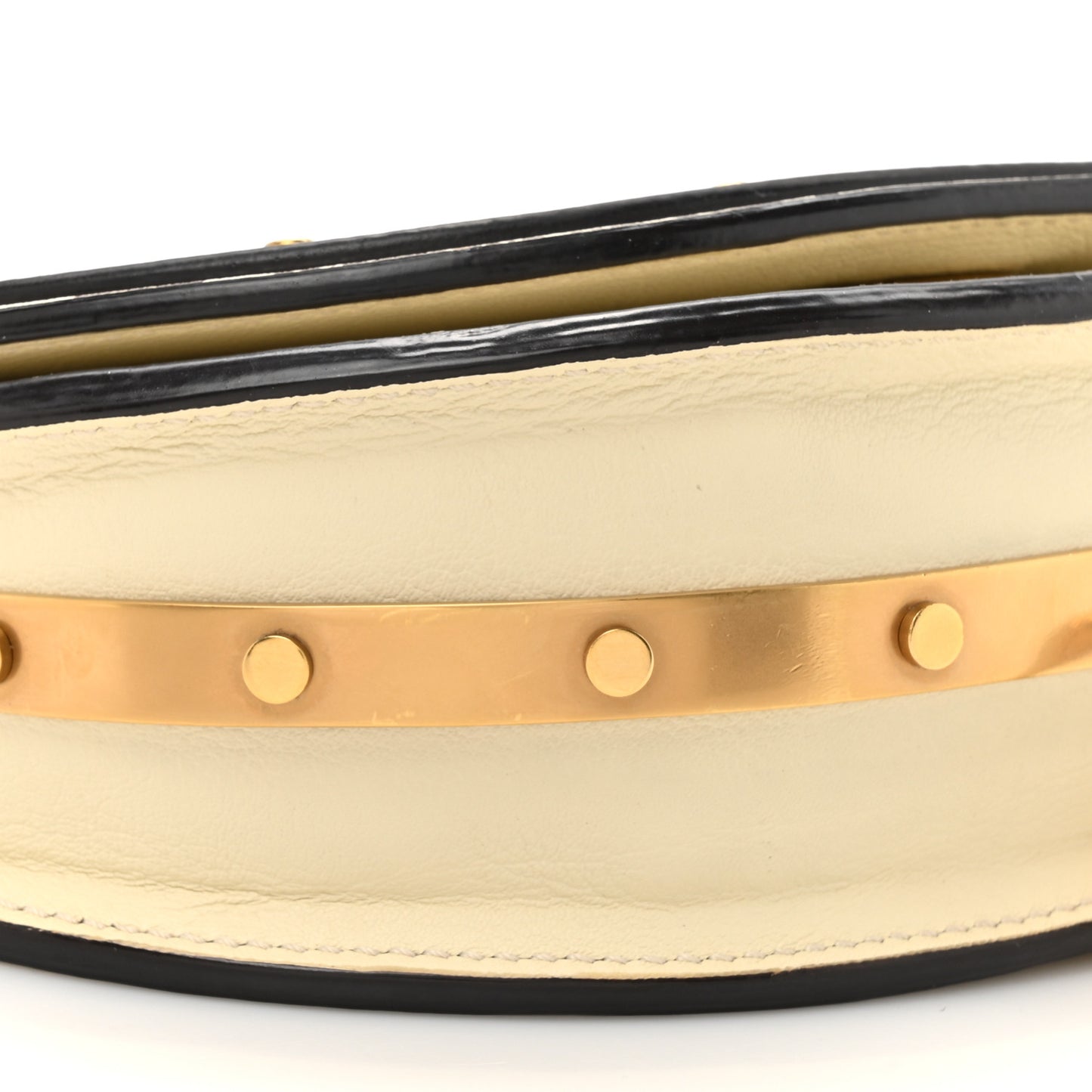 Calfskin Small Nile Bracelet Minaudiere Bag Off White