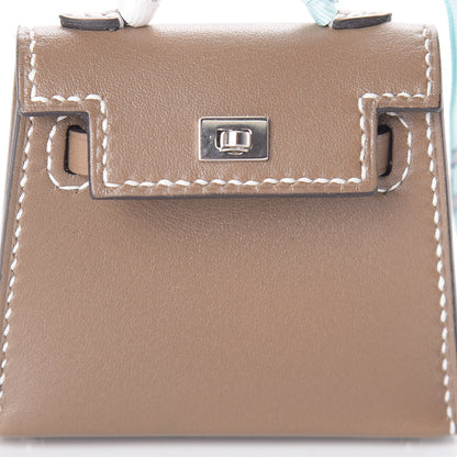 Hermes Tadelakt Mini Kelly Twilly Bag Charm Etoupe 10 of 11
