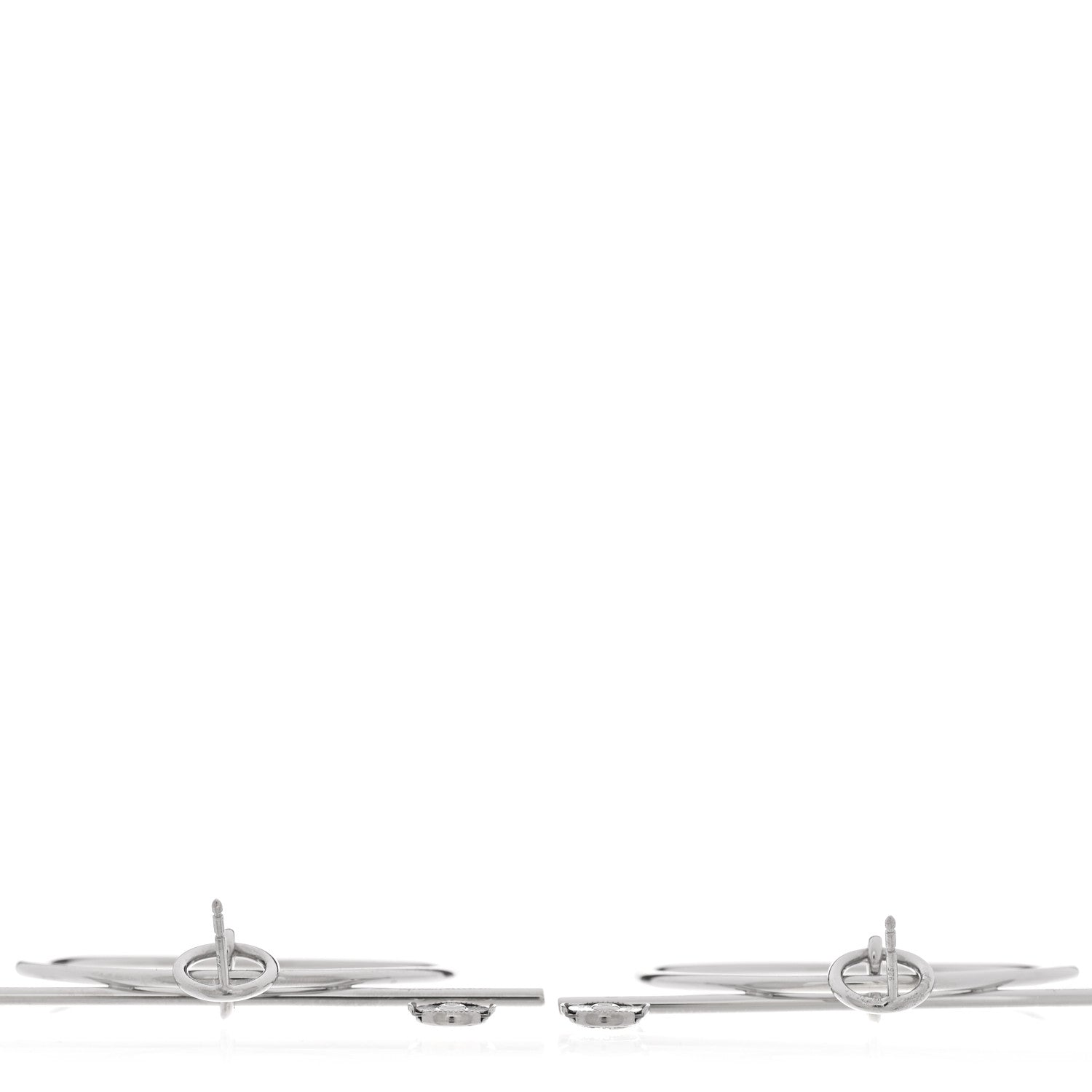 Hermes Sterling Silver MM Loop Earrings 3 of 6