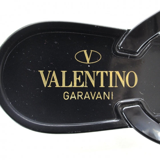 Valentino Garavani PVC Jellow Bow Thong Sandals 38 Black 6 of 6