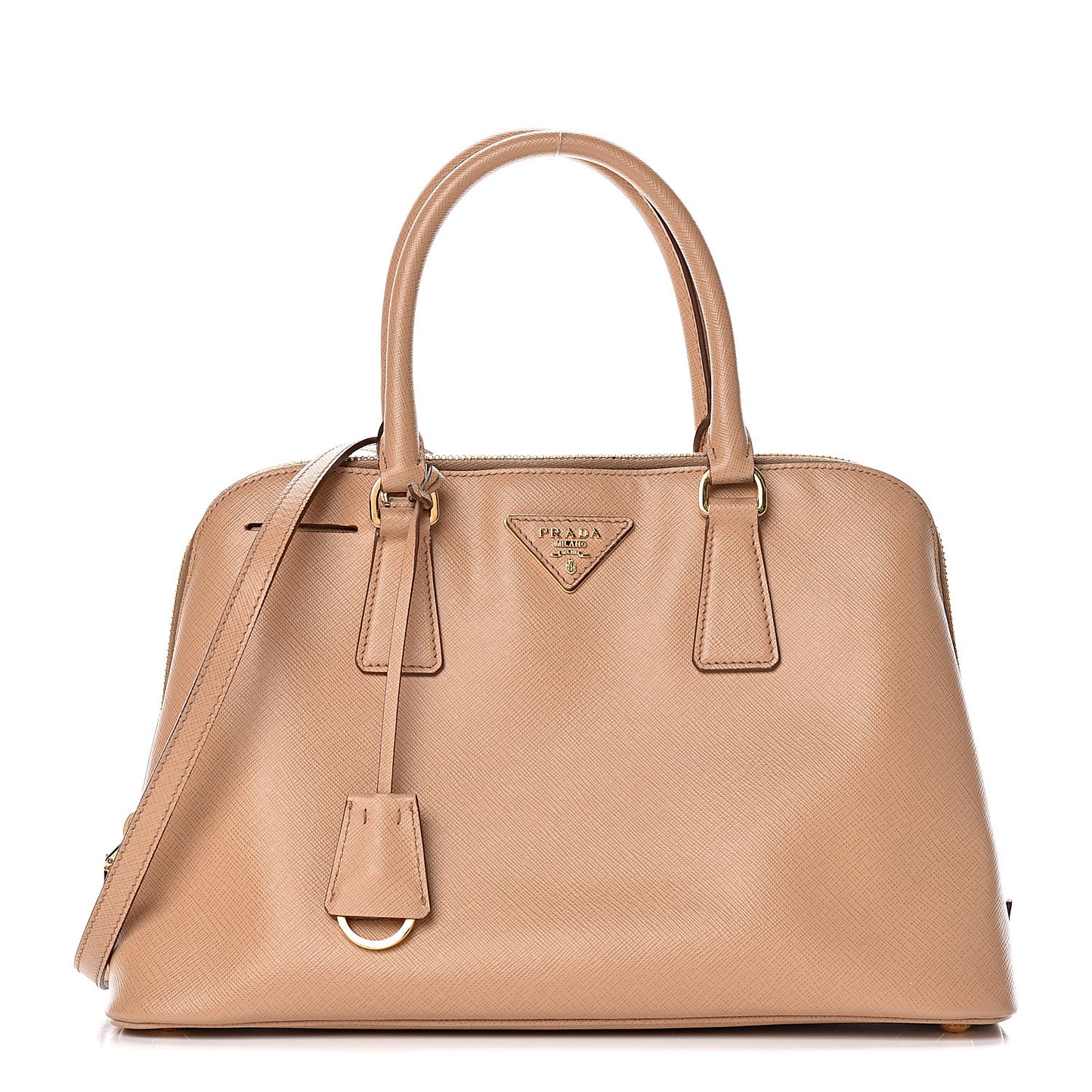 Saffiano Lux Medium Promenade Tote Noisette