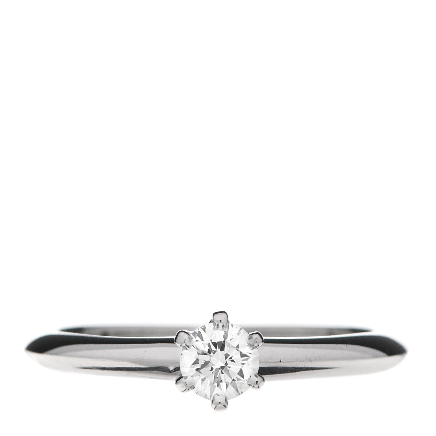 Tiffany Platinum Diamond .23ct Solitaire Engagement Ring 51 5.75 1 of 7