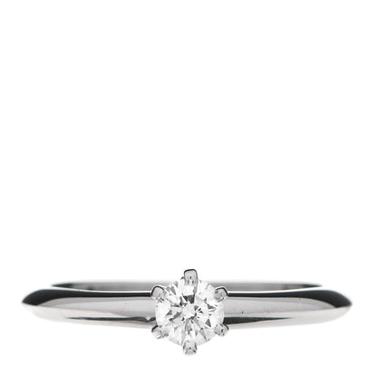 Tiffany Platinum Diamond .23ct Solitaire Engagement Ring 51 5.75 1 of 7
