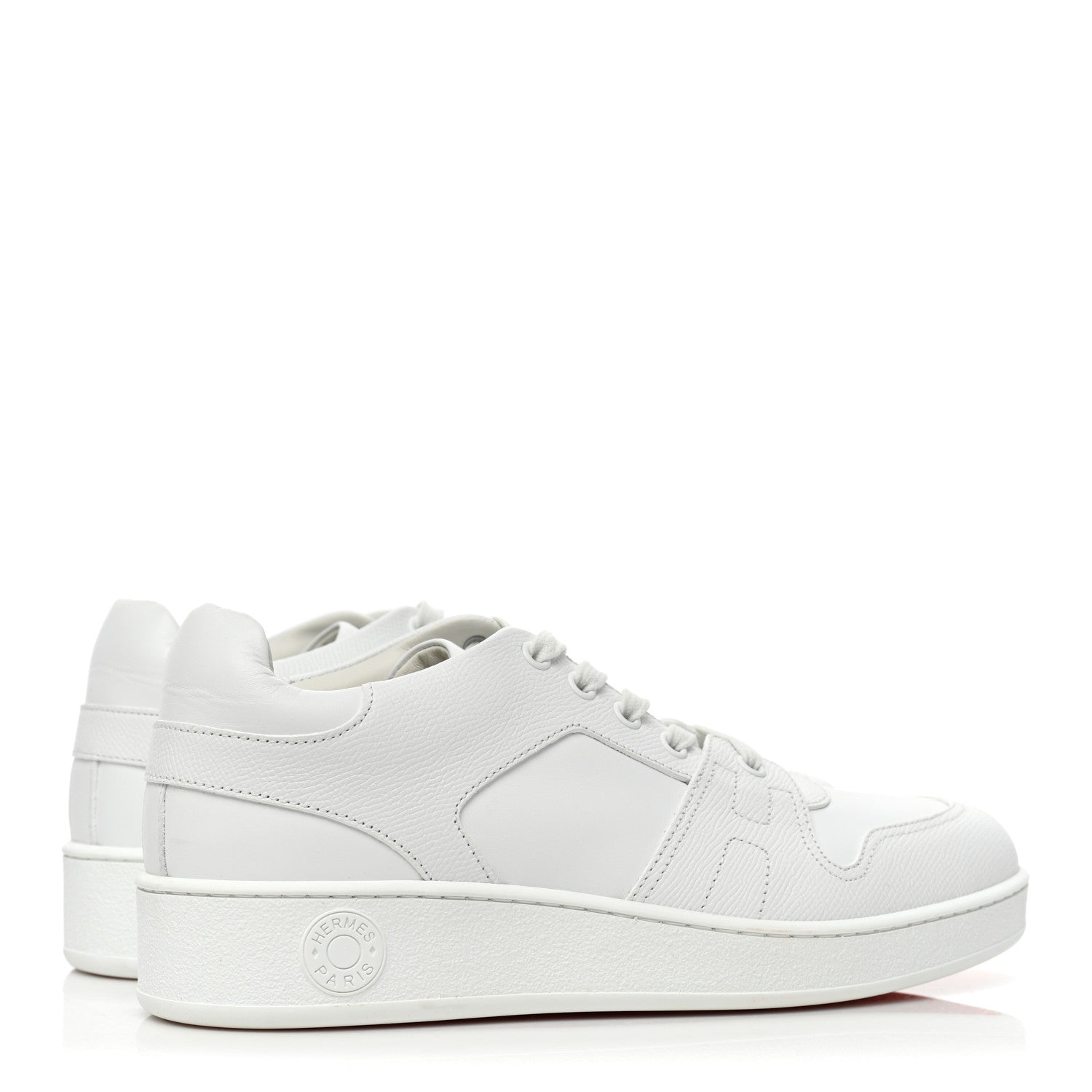 Hermes Epsom Calfskin Womens Free Sneakers 38.5 White 4 of 9