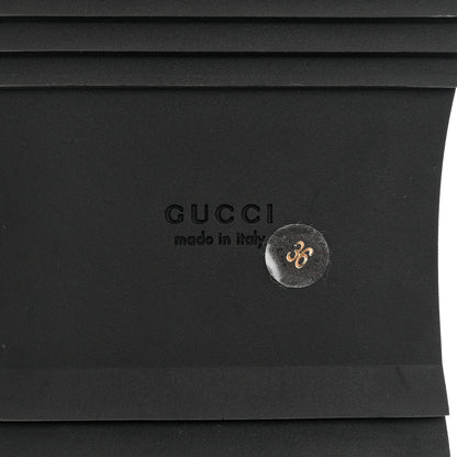 Gucci Jacquard Black Denim GG Monogram Angelina Platform 55mm Slide Sandals 36 Black Ivory 8 of 9