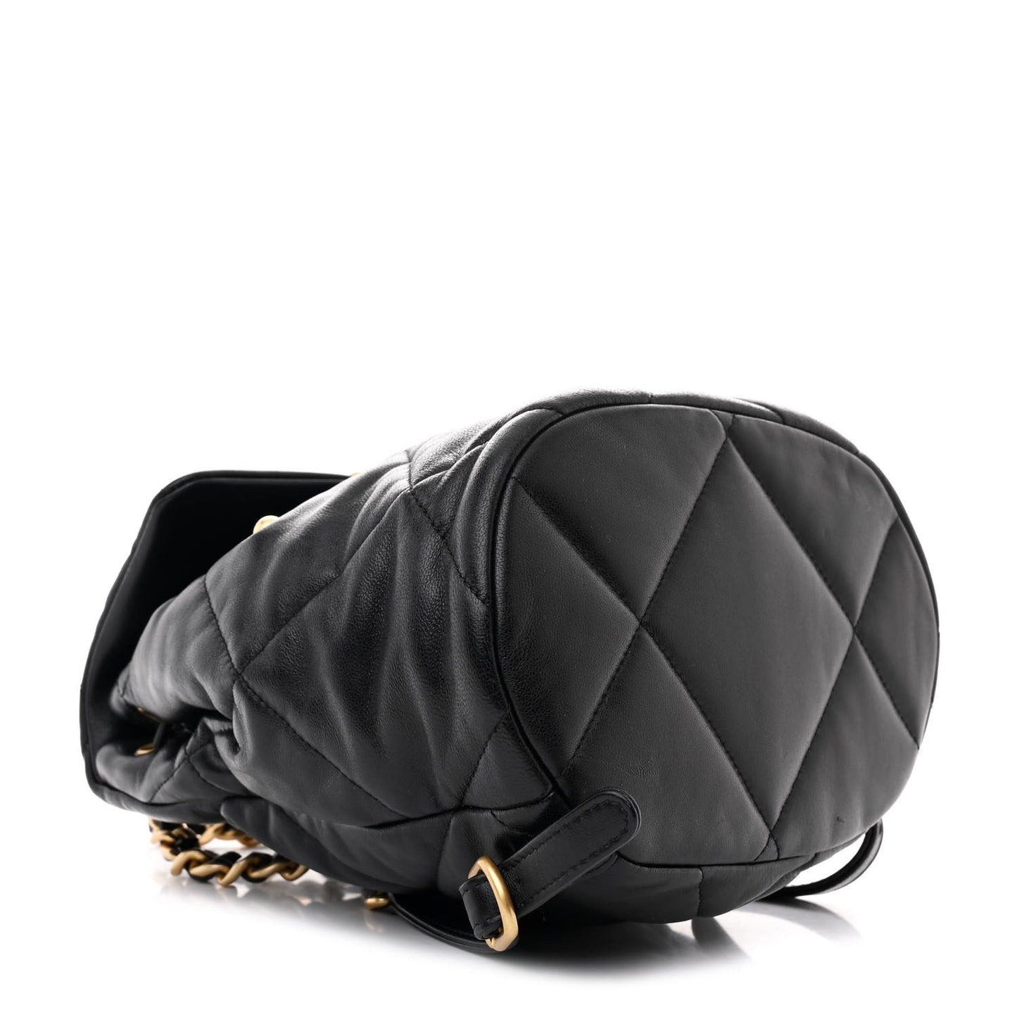 Lambskin Quilted Chanel 19 Backpack Black