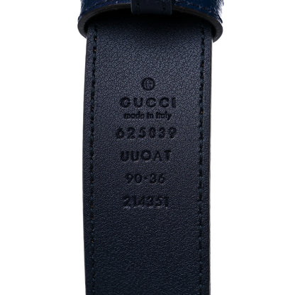 Gucci GG Supreme Monogram Kaleidoscope Double G 30mm Belt 90 36 Blue Orange Multicolor Blue Agata 3 of 6