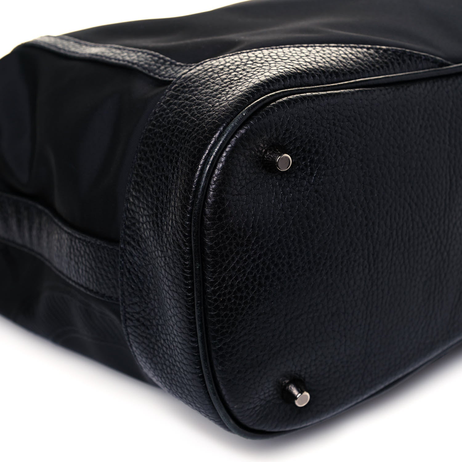 Burberry Nylon Calfskin Logo Hobo Black 9 of 10