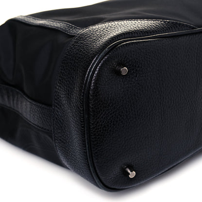 Burberry Nylon Calfskin Logo Hobo Black 9 of 10