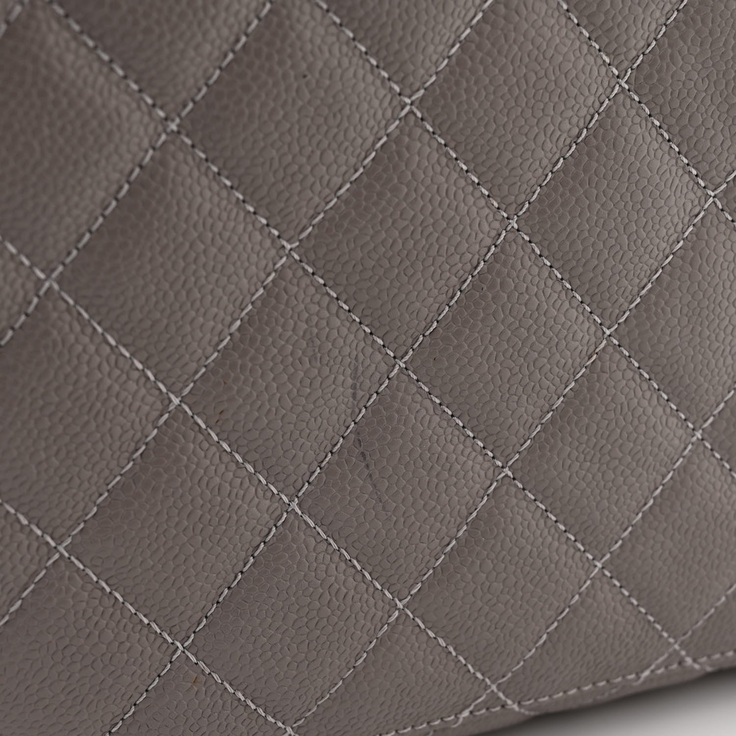 Chanel Caviar Quilted XL Grand Shopping Tote GST Light Grey 11 of 12